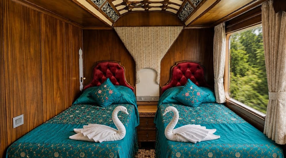 Deluxe cabin aboard Palace on Wheels — official photograph 4