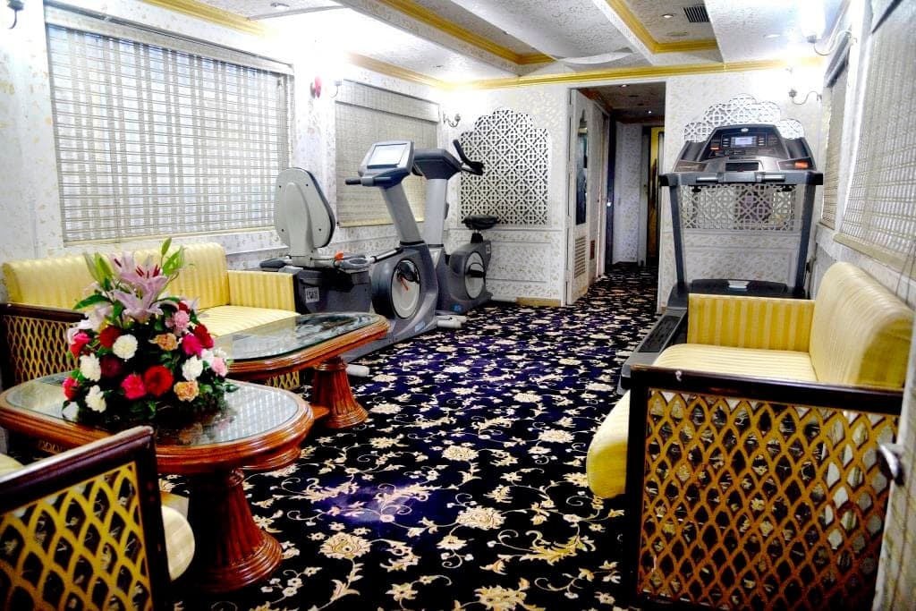 Palace on Wheels onboard gym and fitness car